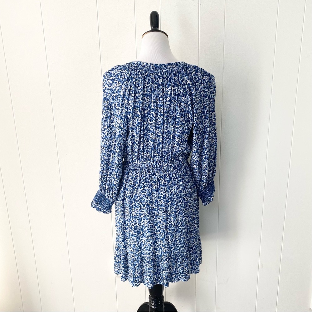 Rails Womens Eliza Blue Floral Print Rayon Fit & Flare Dress Ice Chrysanthemum M - Picture 3 of 14
